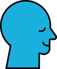 A man's head is drawn in black and white