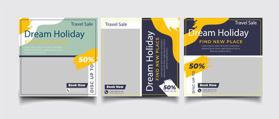 Travel social media post template