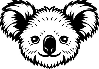 A koala bear Australian animal woodcut vintage style icon mascot illustration
