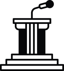 A microphone is on top of a podium