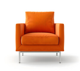 Fototapeta premium Modern Arm Button Tufted Living Room Chair white background Bedroom Comfy Sofa style Sofa Furniture Concept
