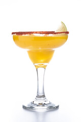 Fresh mango cocktail. Mexican mango cocktail isolated on white background