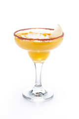 Fresh mango cocktail. Mexican mango cocktail isolated on white background