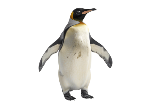 a penguin standing on its hind legs