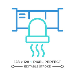 Air duct system two color line icon. Hvac system. House ventilation. Temperature control. Commercial building bicolor outline symbol. Duotone linear pictogram. Isolated illustration. Editable stroke