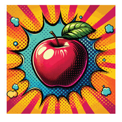 APPLE POPART CLIPART TSHIRT DESIGN COMIC STYLE VECTOR