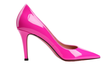 a pink high heeled shoe