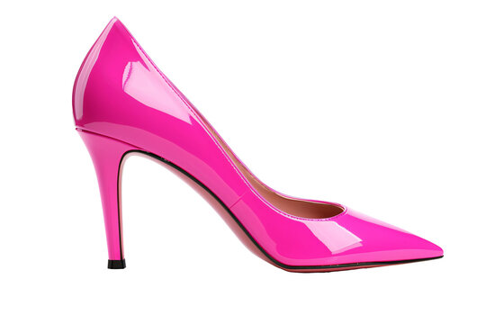 a pink high heeled shoe