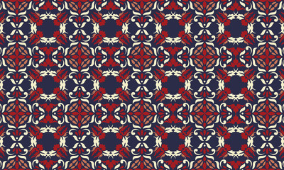 Vector damask seamless pattern background. Classical old fashioned damask ornament, royal victorian seamless texture for wallpapers, textile, wrapping.