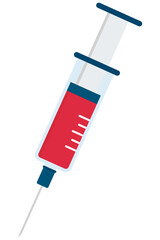 Medicine syringe flat icon isolated on white background.