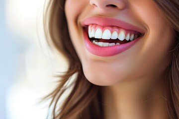 Fototapeta premium Close-up of Woman's Flawless Veneer Smile