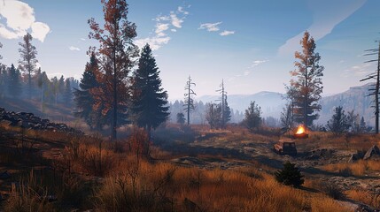 Rust  Landscape with Fire Element