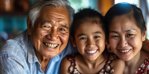 Fototapeta premium Radiant Smiles of a Close-Knit Family