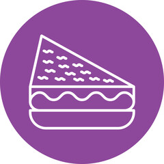 Sandwich line circle icon