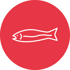 Salmon line circle icon