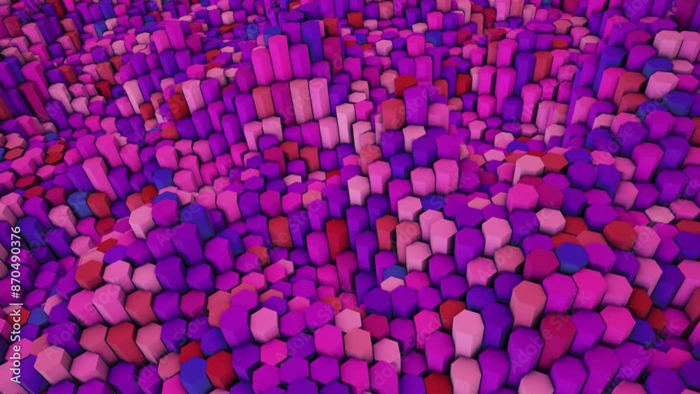 Wall mural dynamic colorful geometric 3d animation. event polygonal background.