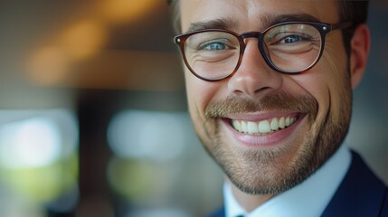 Fototapeta premium Corporate Confidence: Smiling Executive