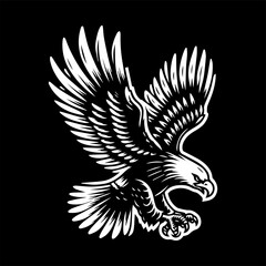 black and white tattoo eagle
