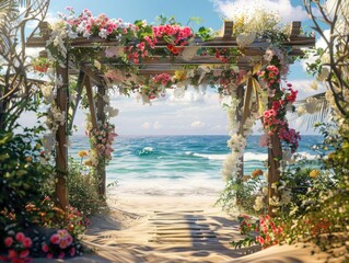 Fototapeta premium Wooden Arch by Ocean