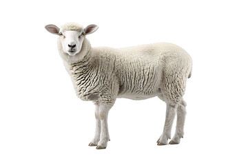 a sheep standing on a white background