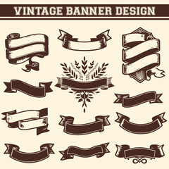 Vintage Banner Design with Retro Typography and Classic Elements