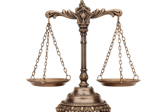 a gold scale with a white background