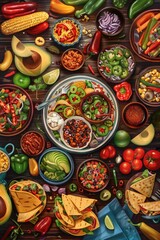 Fototapeta premium Food table with various dishes