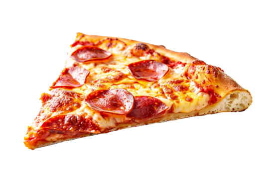 a slice of pepperoni pizza