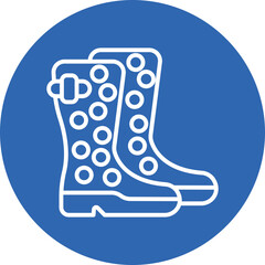 Boots line circle icon