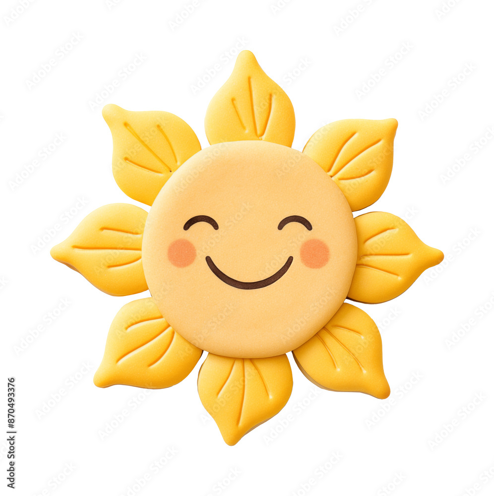 Sticker Sun icon png cookie art shape, transparent background