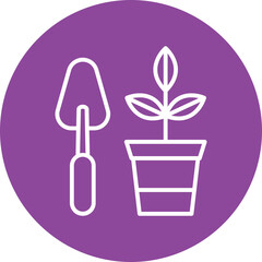 Gardening line circle icon