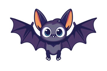 a cartoon bat with big eyes and wings