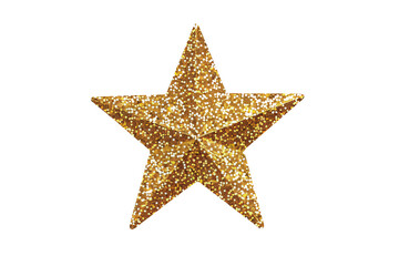 a gold star with glitter