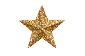 a gold star with glitter