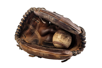 a baseball glove and ball