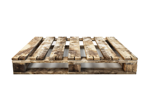 a wooden pallet on a white background