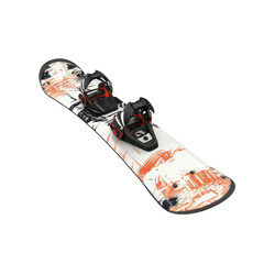 Naklejka premium High-quality snowboard with colorful design, featuring secure bindings, perfect for winter sports and snowy adventures.