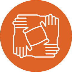 Teamwork line circle icon