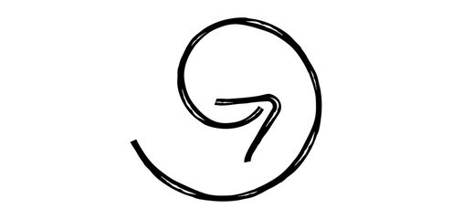 Hand drawn simple arrow drawn with wax crayon, chalk or charcoal. Uneven dry texture for underlining highlighting. Pencil drawn lines, strikethrough, grungy vector isolated on white.