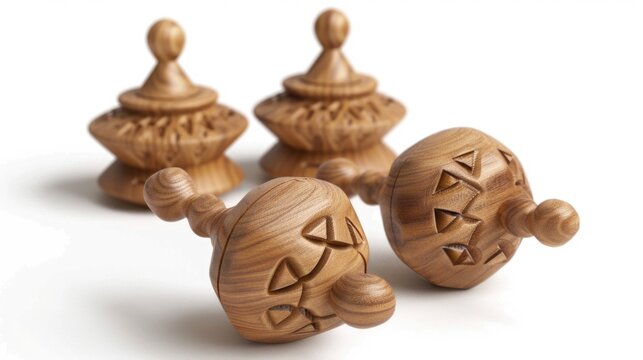 Wooden Knobs on White Surface