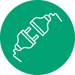 Cord connector line circle icon