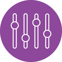 Equalizer line circle icon