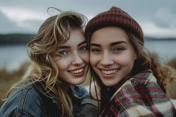 Obraz premium Generative AI picture of delightful picnic nature park bbq family friends couple together