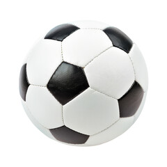 Fototapeta premium Classic black and white soccer ball, isolated on transparent background, perfect for sports equipment visuals and team sports themes.