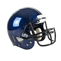 Naklejka premium High-quality image of a blue football helmet with a black faceguard, perfect for sports safety and equipment use in American football.