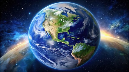 Fototapeta premium Beautiful image of the Earth from space, Earth, planet, space, globe, environment, blue marble, aerial view