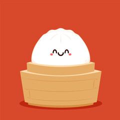 Chinese dumplings character design. Chinese dumplings is Chinese food. Bao cartoon.