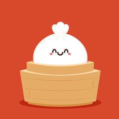 Chinese dumplings character design. Chinese dumplings is Chinese food. Bao cartoon.