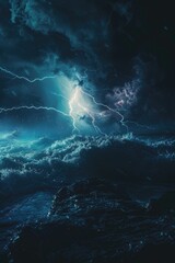 Lake under cloudy sky