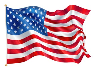 Fototapeta premium American Flag Waving in Wind